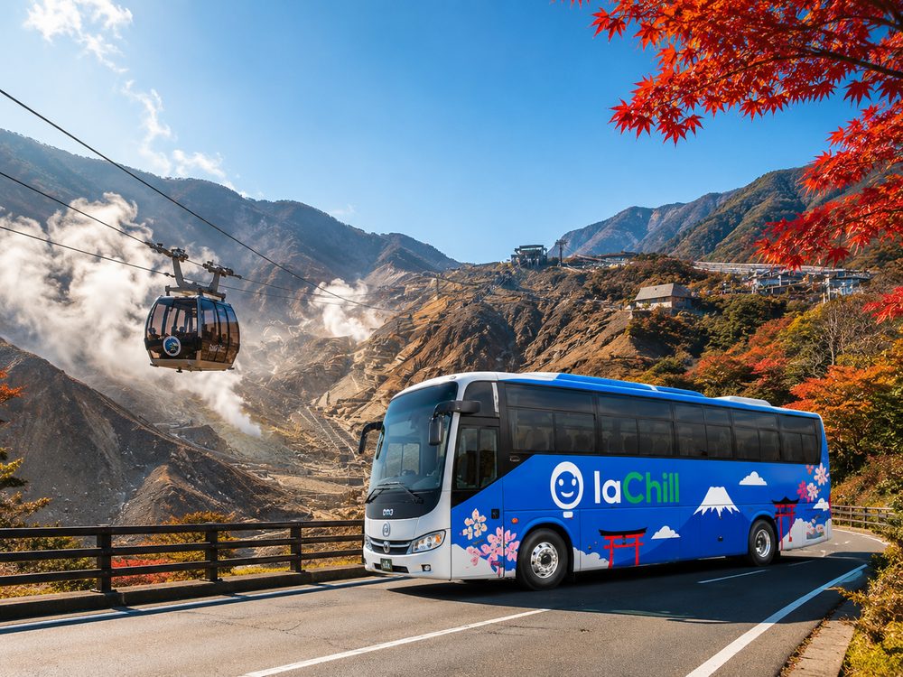 Von Tokio nach Hakone im privaten Reisebus
