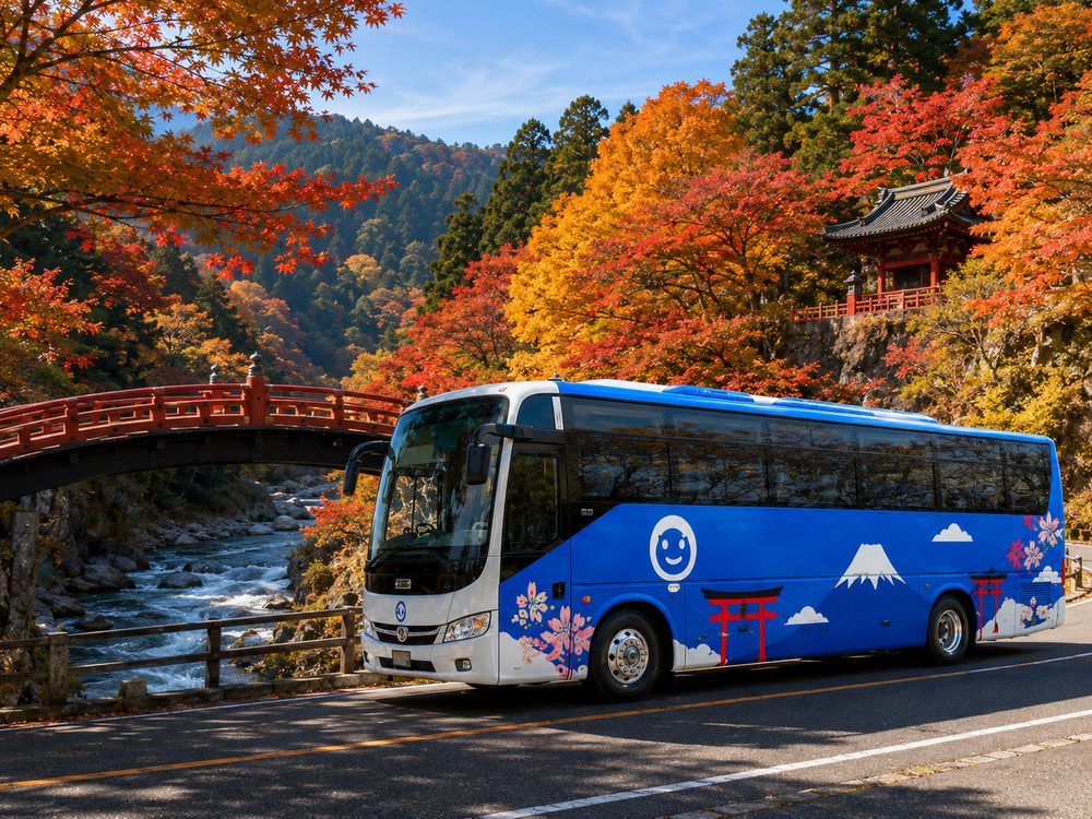 Von Tokio nach Nikko im privaten Reisebus
